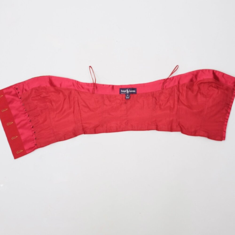 Ralph Lauren Purple Label Collection Small corset bustier top vintage red gold - Picture 12 of 13